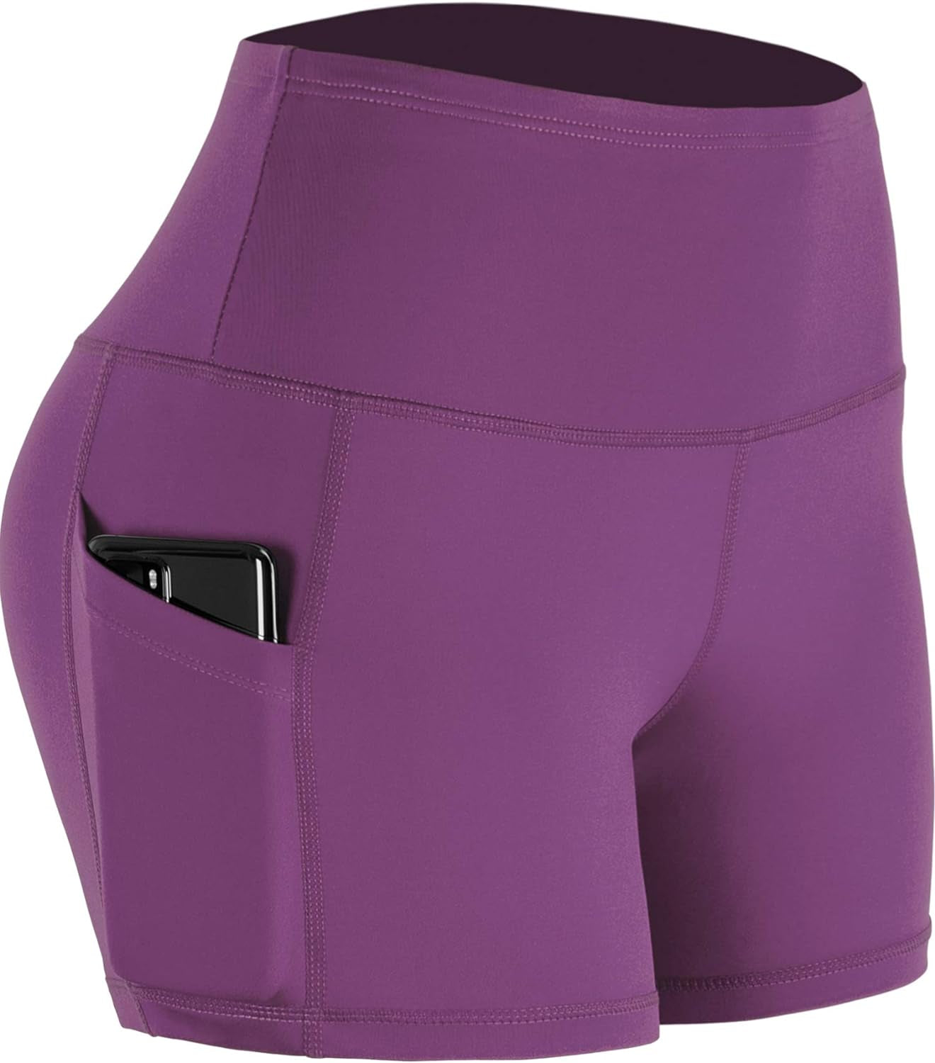 Lukasy High Waist Athletic Shorts for Womens Yoga Fitness Running Shorts with Deep Pockets