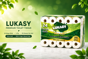 Lukasy Ultra Soft Premium Toilet Tissue, 3-Ply, 315 Sheets per Roll, 24 Mega Rolls, 100% Virgin Wood Pulp