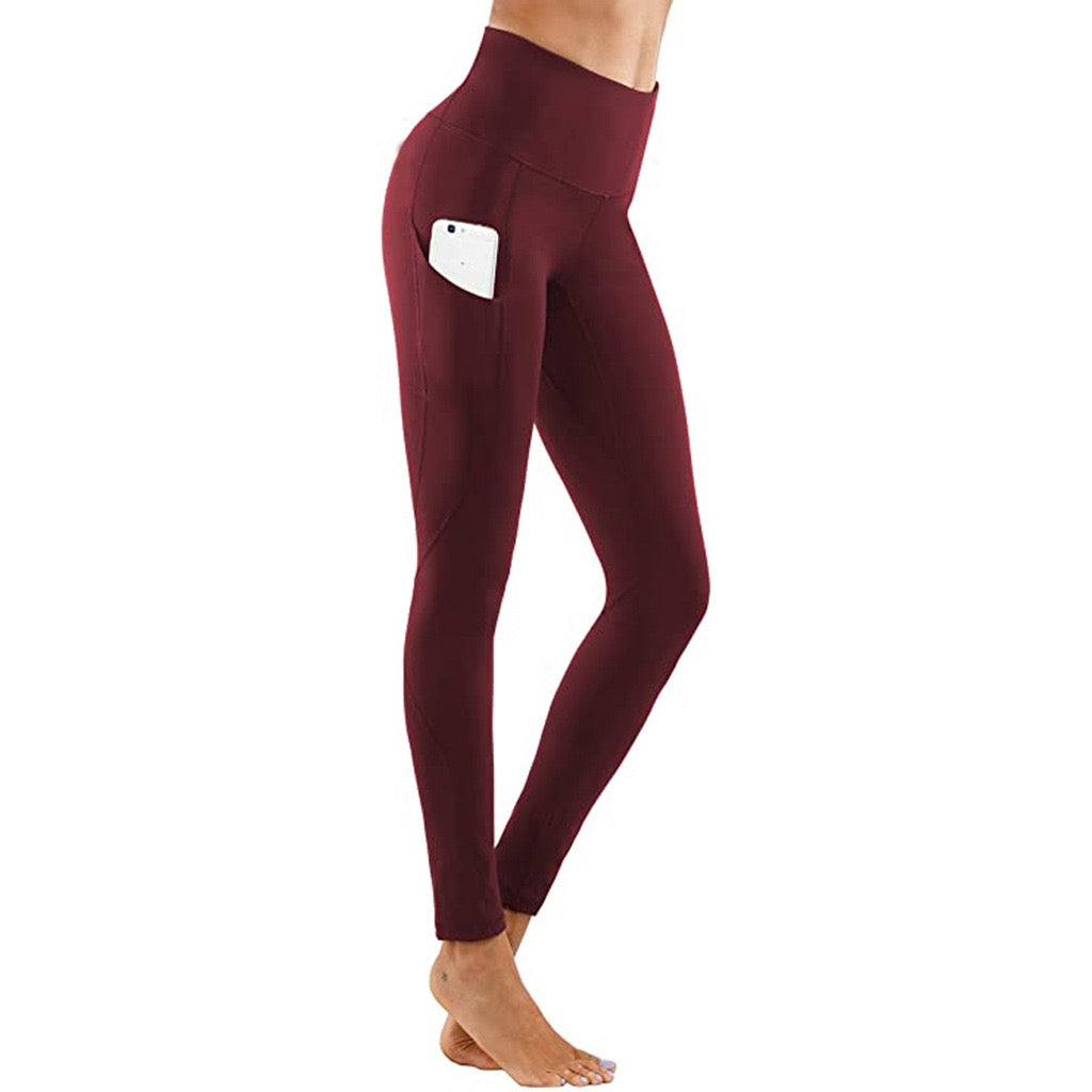 Lukasy High Waist Women Yoga Pants and Tummy Control Leggings with Pockets Tummy Control