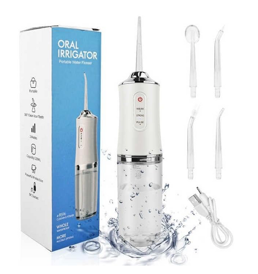 Generic Water Dental Flosser Teeth Picks - 4 Jets 3 Modes Portable Cordless Water Flosser for Teeth Cleaner, IPX7 Waterproof Oral Irrigator Rechargeable for Travel Home,Gums, Braces Care