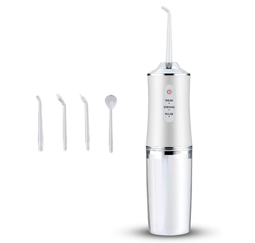 Generic Water Dental Flosser Teeth Picks - 4 Jets 3 Modes Portable Cordless Water Flosser for Teeth Cleaner, IPX7 Waterproof Oral Irrigator Rechargeable for Travel Home,Gums, Braces Care