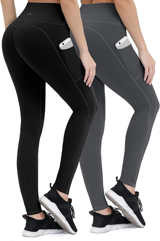 Lukasy Anti-Nail Leggings for Women, Non-See-Through Yoga Pants with Phone Pockets, Tummy Control Full-Length/Capri Tights