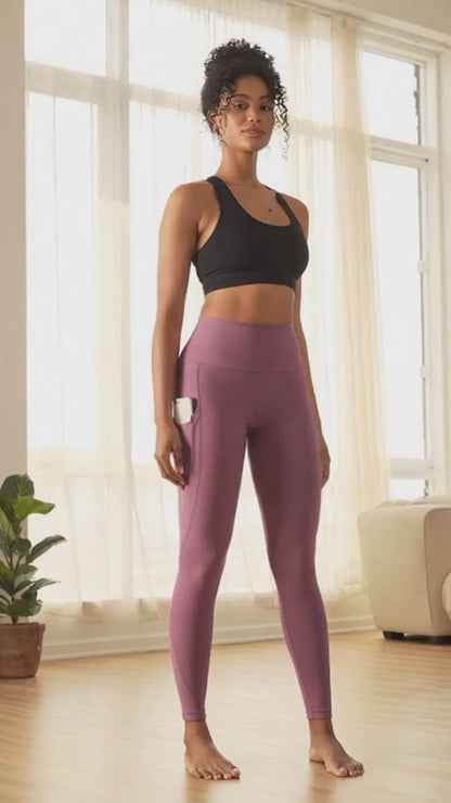 Lukasy High Waist Women Yoga Pants and Tummy Control Leggings with Pockets Tummy Control
